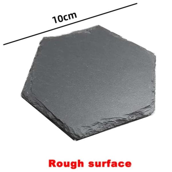 Slate Stone Drink Coasters Black Natural Edge Slate Stone Plate For Bar And Home