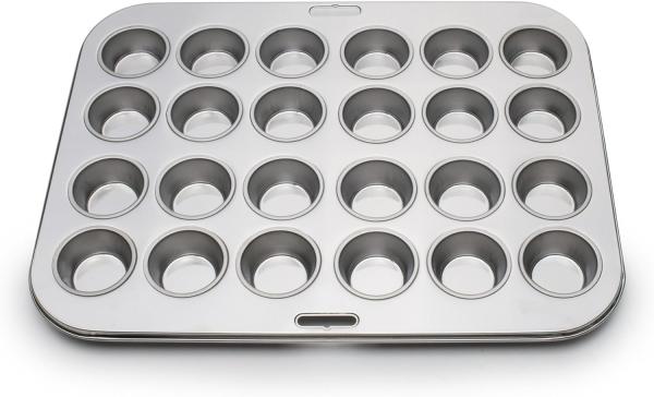 Stainless Steel Cupcake Baking Cups Mini Muffin Pan Cups, & Non-Stick Muffin Liners For Party Halloween