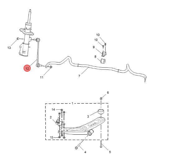 Venda direta de ligação de barra de estabilizador frontal de ferro para EMG6/MG6/ER6/RW-EI5/RW-EI20 10194392