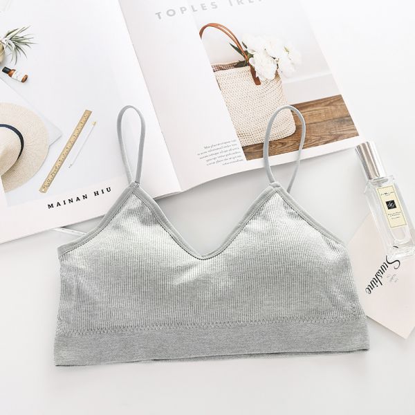 Strap Wrapped Ladies Wear Sexy Beautiful Back Small Chest Short Vest to Prevent Exposure With Chest Pad Tube Top Sports Bra