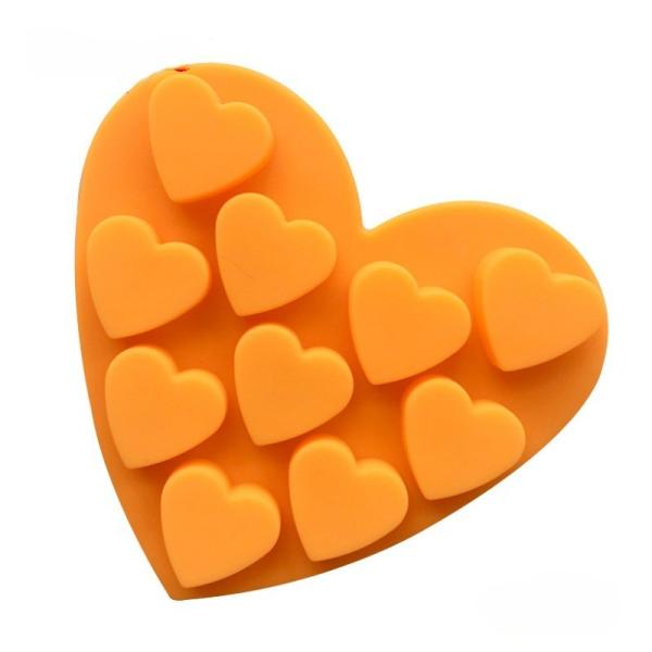 Disposable Dark Red Silicone Soap Mold for 10 Heart-Shaped Chocolate Kitchen Supplies