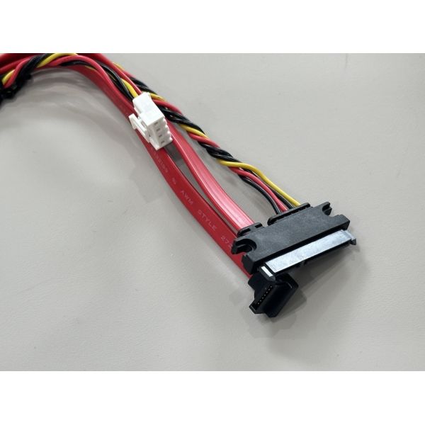 SATA data power connector cable harness, right angle 7+15 pin to 4 pin wire terminal, twisted power cable for server HDD SSD signal transmission customization