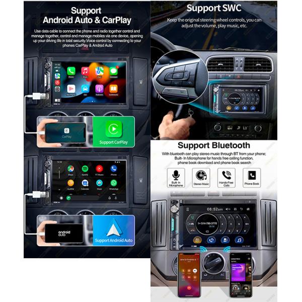 2Din MP5 Car Stereo Carplay 7 дюймовый универсальный сенсорный экран MP5 Car Stereo Wince System