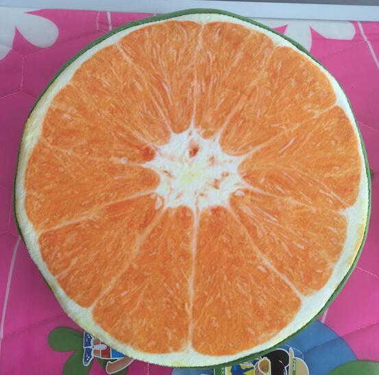 Hot selling high quality customized fruit printed round cushion