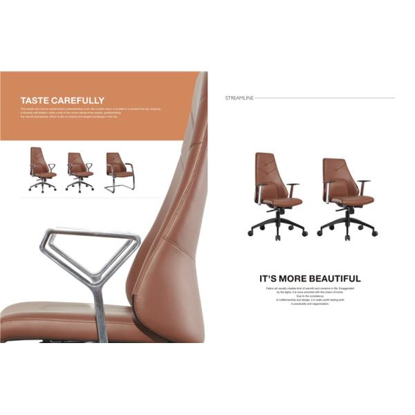 Sterling Leath Modern Executive Chairs NS Staff Swivel Aluminum