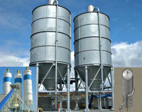 Construction Dia 6800mm 500T Batching Plant Cement Silo