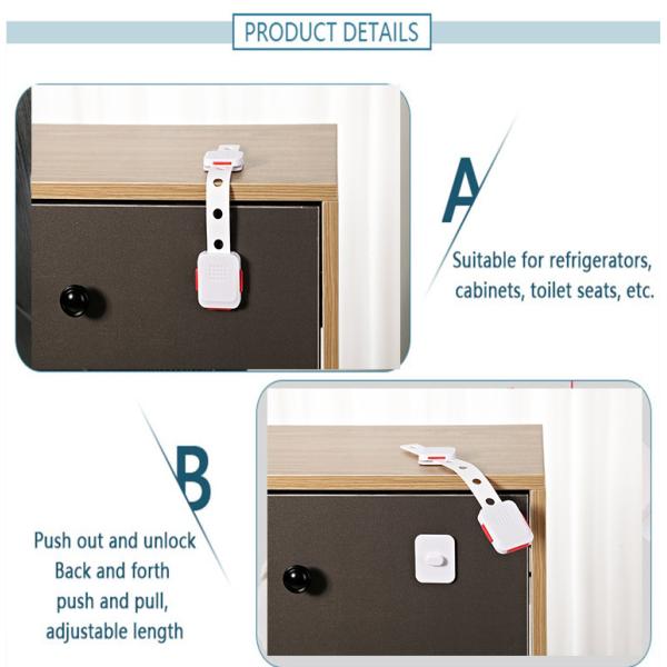 Strap Diamond Child Safety Cabinet Locks At Home , Baby Safety Cabinet Locks