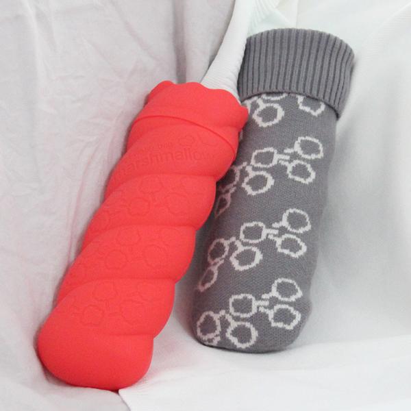 Bouteille d'eau chaude en silicone Sac confortable pour soulager la douleur Cou et épaules Pieds plus chauds Crampes menstruelles Compresse chaude et froide