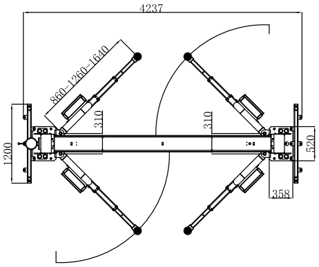 Capacity 5000Kg Two Post Floor Plate Lift With Strong 3 Stage Arm High Column