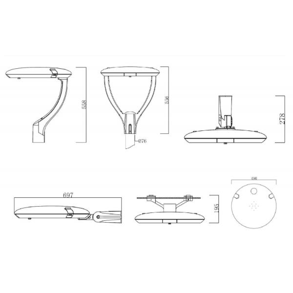 IP65 100W 120W 150W Внешний однорукий светодиодный садовый светильник