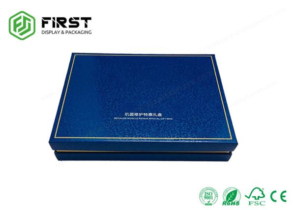 Folha personalizada de revestimento UV que carimba a caixa de empacotamento cosmética de Logo Rigid Cardboard Skincare Gift