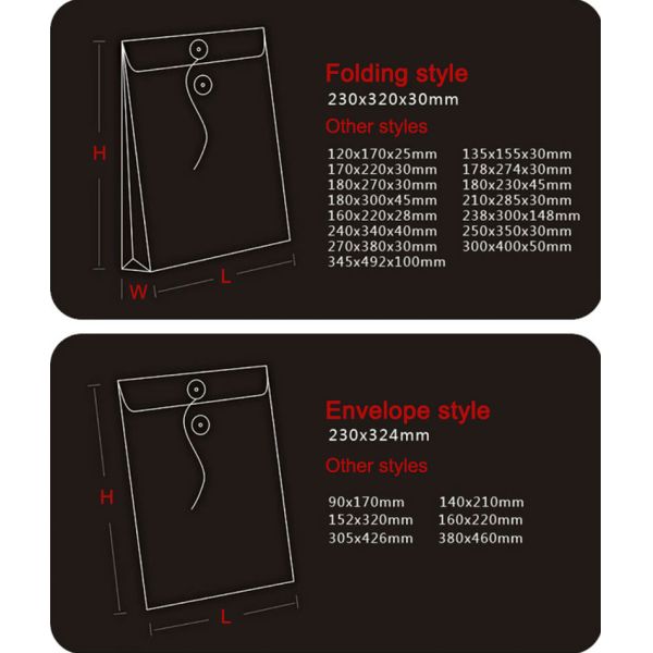 A4 A5 Kraft Paper Gift Card Envelopes Black White Brown 5x7
