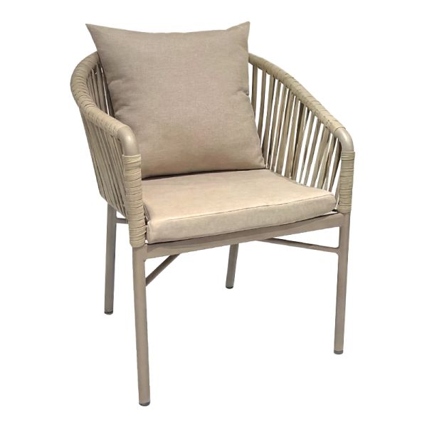 Commercial Outdoor Rope Bistro Set with Powder-Coated Aluminum Alloy Frame and Weather-Resistant Olefin Braided Rope