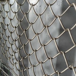 Silver Chain Link Fence Adjustable Height Powder Coated Coating