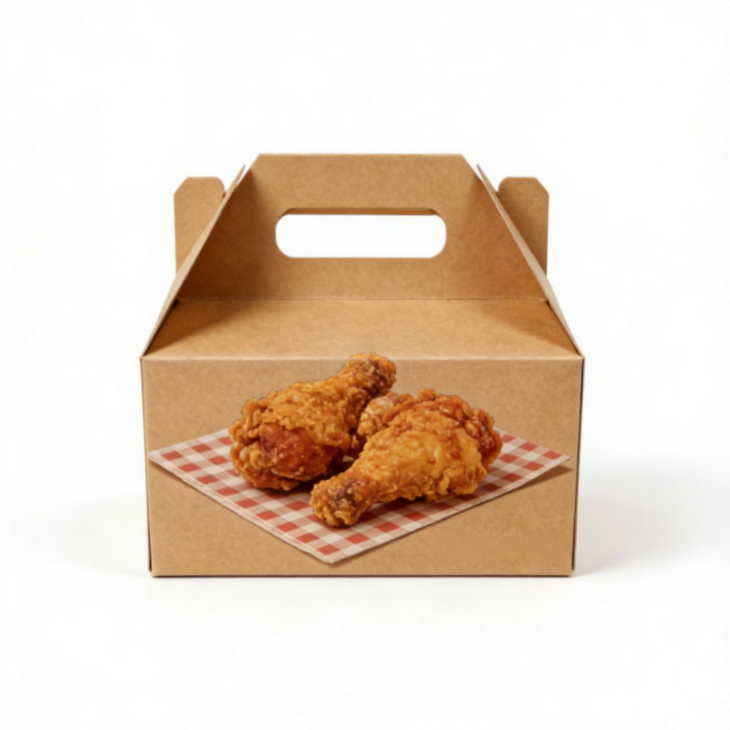 Eco-friendly Custom Logo Printed Grease Resistant Fried Chicken Box for Fast Food Takeaway