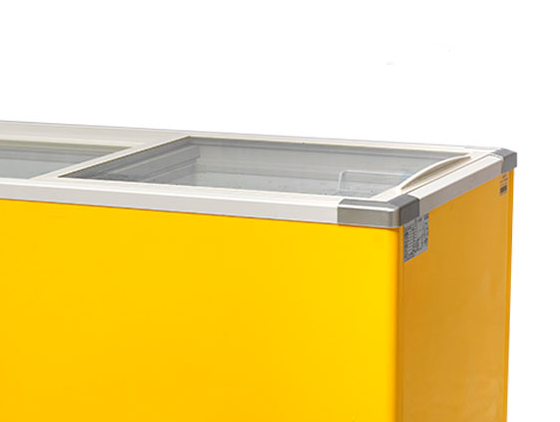 Замораживатель 60HZ двери сползая стекла замораживателя комода 350 Ltr глубокий Pre покрыл белое Alu