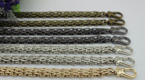 New product design zinc alloy snap hooks match 120 mm iron material gold chain for bag