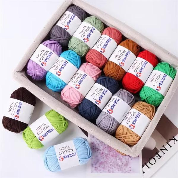 1/1NM 70% Cotton 30% Nylon Cotton Nylon Yarn Colorful Hand Made Crochet Knitting Yarn For Beginners