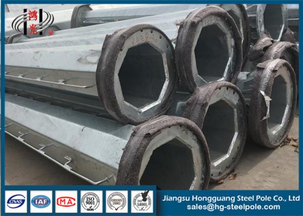 Q235 Q355 Q345 Hot Dip Galvanized Electrical Power Poles Round / Tubular