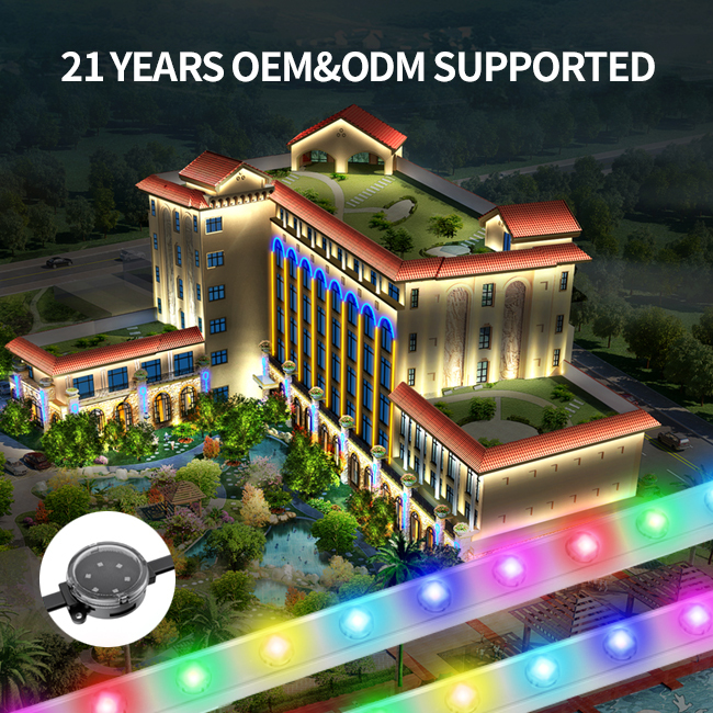 40mm IP67 LED Point Light Source  Waterproof Pixel Light Smart Control Programmable RGB Building Facade Bridge Landscape Decoration Lighting