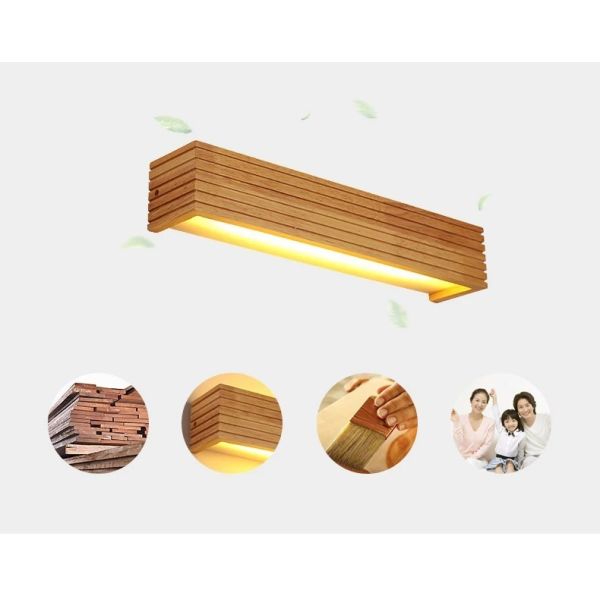 Bathroom Mirror Indoor Lighting Linear Solid Wood LED Wall Lamps (WH-VR-134)