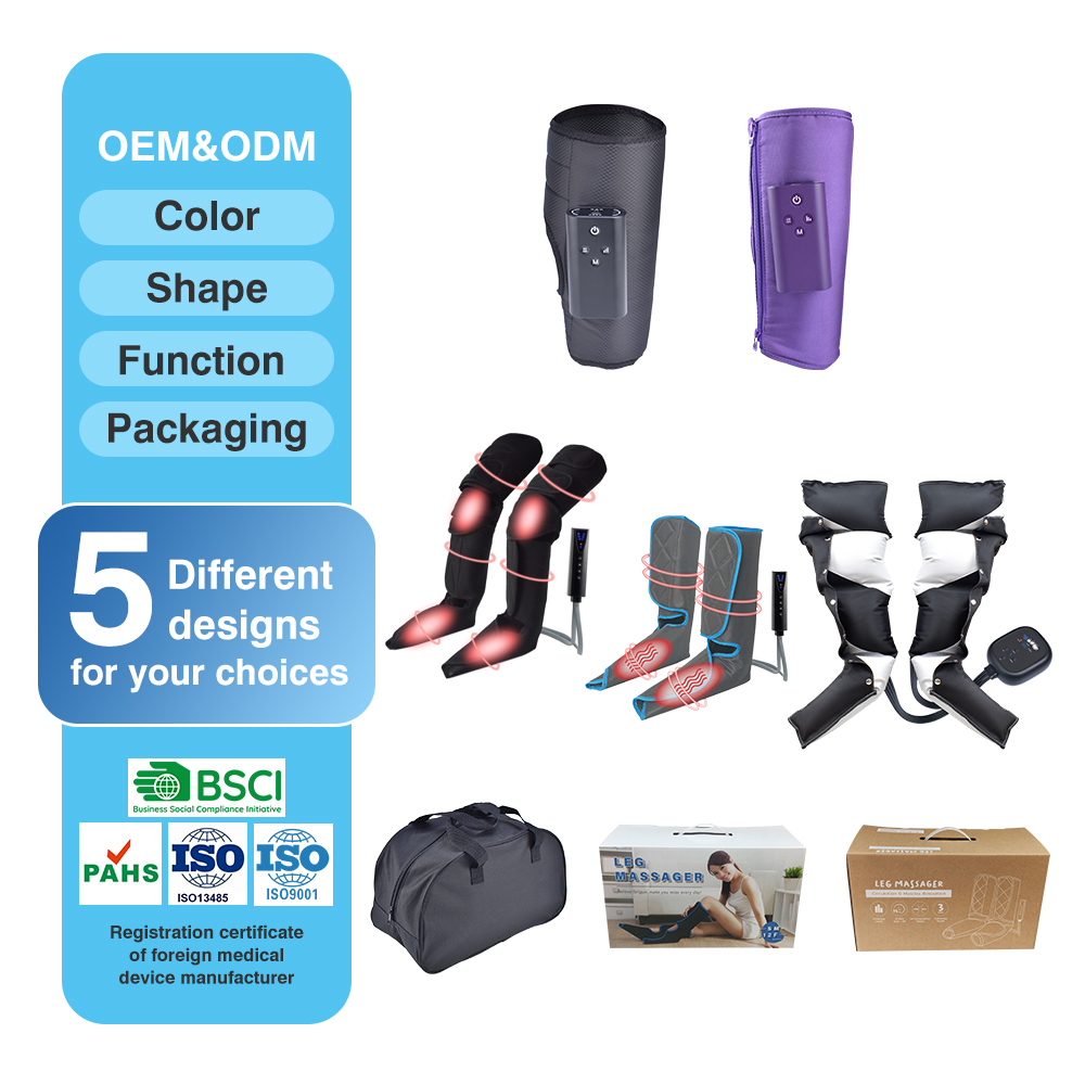 510K/CE/ROHS Certified Air Compression Leg Massager with 3 Massage Modes and Heating Function for Foot and Leg Therapy
