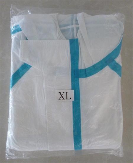 Vestido de isolamento de proteção da UTI do hospital Vestido não tóxico Branco descartável