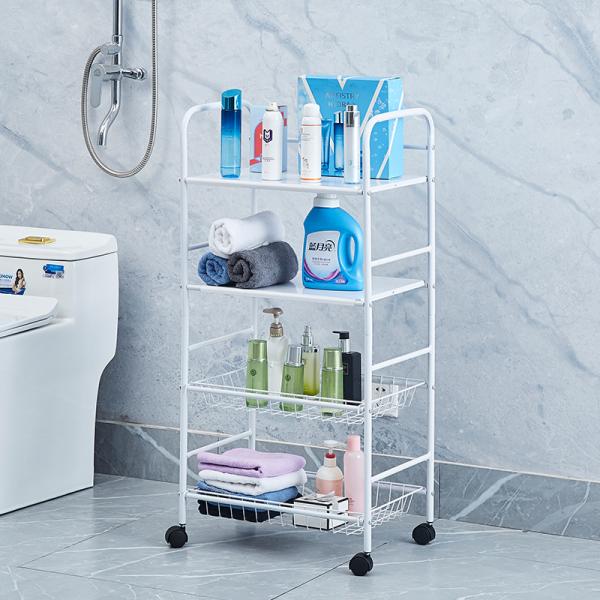 5 Tier Non-folding Rack Kitchen Storage Organizer with Stable Rotating Rolling Design
