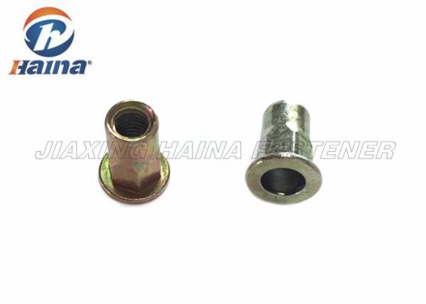 Carbon Steel  4.8 6.8 Half Hex Yellow Zinc Plated Blind Rivets Nuts