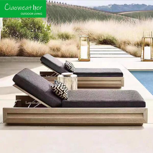 Modern Outdoor Furniture Luxury Resort Beach Chaise Villa Pool Lounge Chairs Outdoor Pool Teak Outdoor Sun Lounge Chair