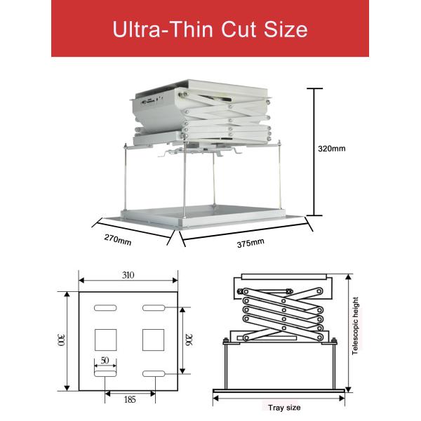 Electric projector bracket lifting scissors with ceiling bracket