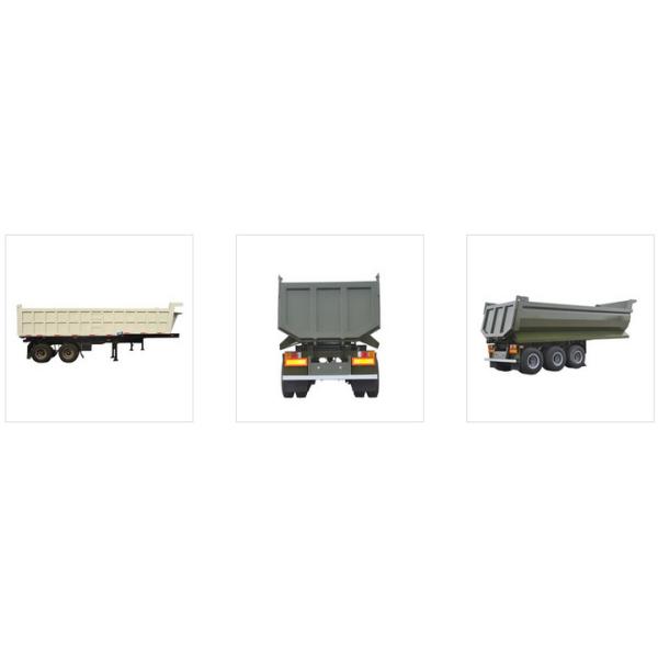 Tri Axle Tipper Semi Trailer 30-40 Ton U Shape For Transport Stones / Rocks