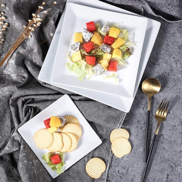 Scandinavian Square Porcelain Plates 24.75cm