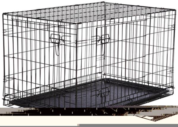 Wire Metal Dog Cage Kennel Single or Double-Door Folding Metal Dog Crate
