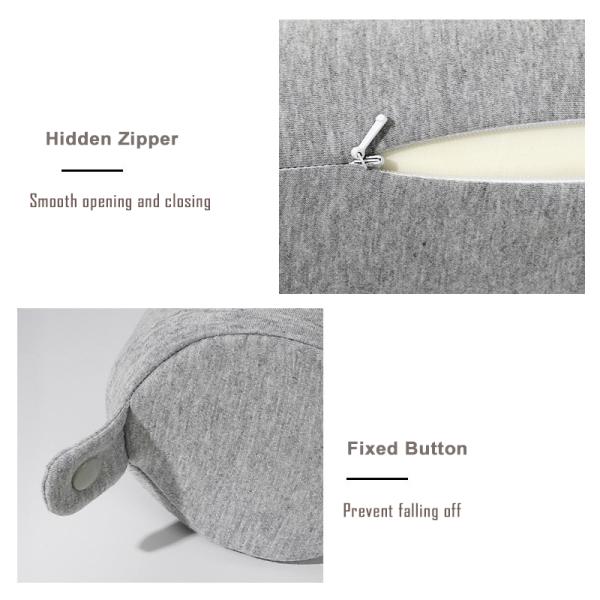 Polyester/Cotton Twist Memory Foam Travel Pillow for Airplane Neck Support 62*10*10CM