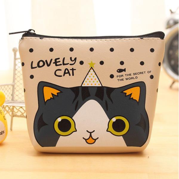 Customized Color Waterproof Headphone Storage Plastic Coin Purse for Cute Cat Key