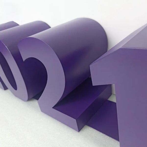 Custom 3D Solid PVC Foam Letters Purple Freestanding Sign for Decoration