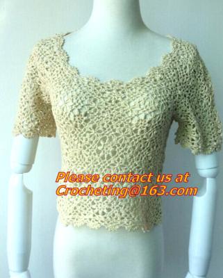 Blouse Vintage Sleeve, White Black Crochet Casual Shirts Tops, tops, crocheted garment