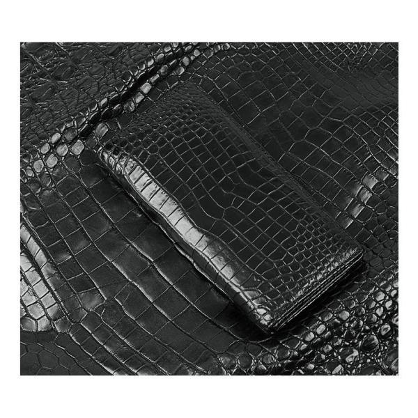 Genuine Crocodile Belly Skin Businessmen Suits Clutch Wallet Authentic Alligator Leather Lining Male Long Card Purse