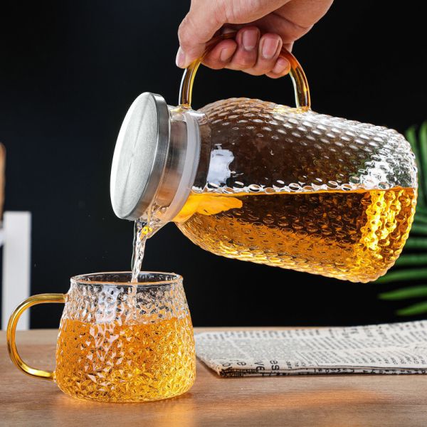 Large Capacity Borosilicate Glass Kettles High Temperature Resistant Glass Water Pots