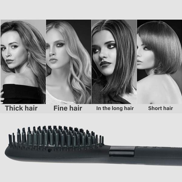 Straightener elétrico da escova de cabelo do anti deslizamento, ABS ultraleve 3 em 1 escova mais seca do cabelo