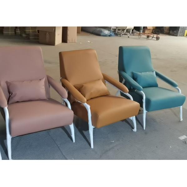 Orange Yellow Modern Fabric Dining Chairs Sponge Filled