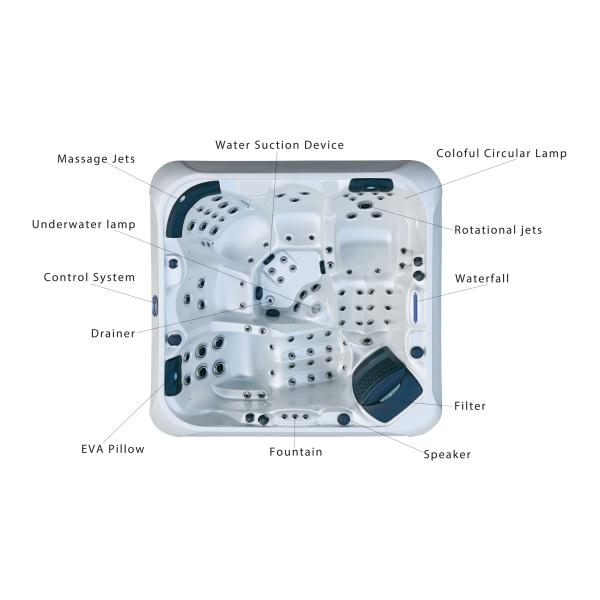 Акриловый массаж терапия горячая ванна спа-купа джакузи ванна для отдыха на открытом воздухе 5 человек