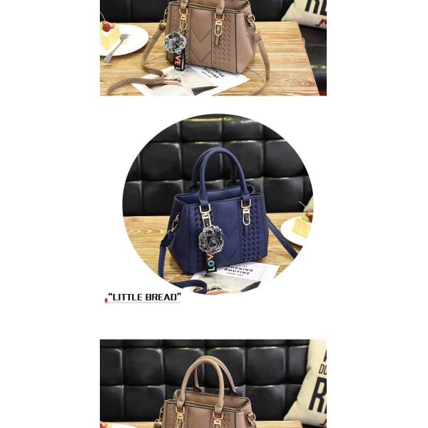 Elegant Shoulder Purse in Genuine Leather with Cartoon Pattern and Button Decoration