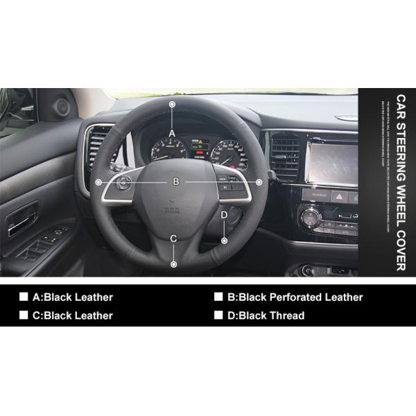 Accessories Artificial Leather Steering Wheel Cover for Mitsubishi Outlander Mirage ASX L200 2012 2013 2014 2015 2016