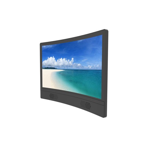 23.6-inch curved LCD monitor, wall-mounted commercial digital signage, electronic menu screen for catering, fitness interactive all-in-one machine with Wi-Fi and Android system