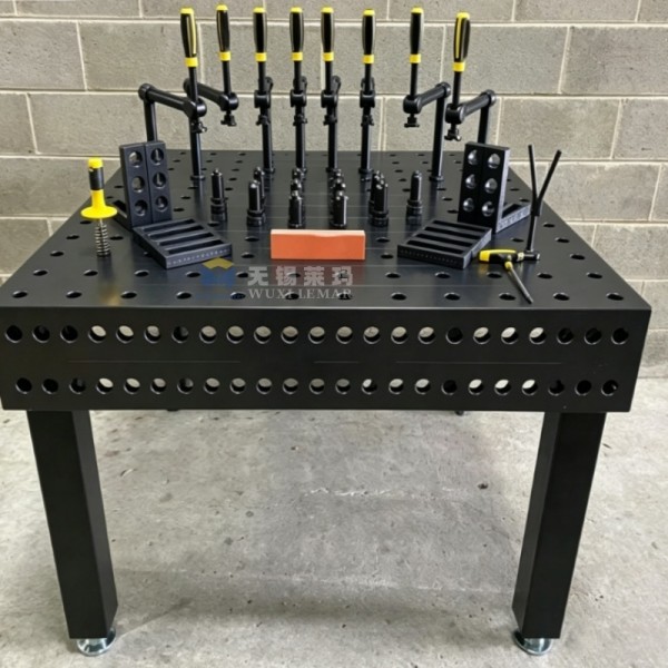 D28 Modular Welding Jig Table with 28mm Diameter Holes for Securing Components