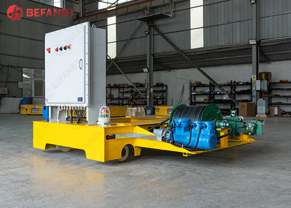 Carro de transferencia motorizado con bobina de cable de trabajo pesado