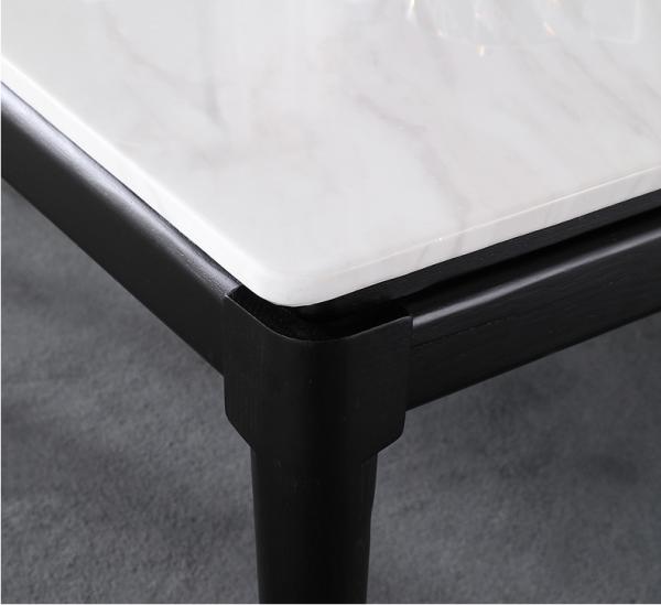 Nordic Light Luxury Dining Room Table With Marble Top And Stainless Steel Feet