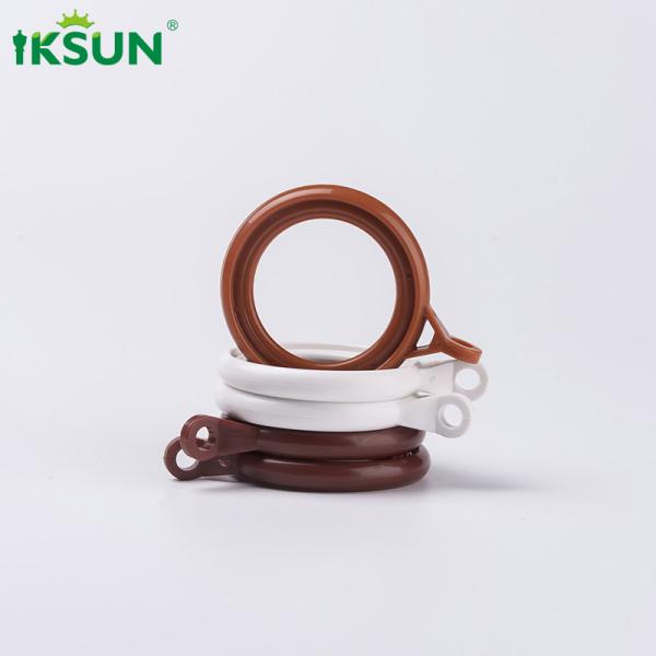 28mm Curtain Pole Rings , Plastic Eyelet Rings Wood Grain Color